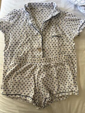 Roller Rabbit Blue Heart Short Sleeve polo pajamas